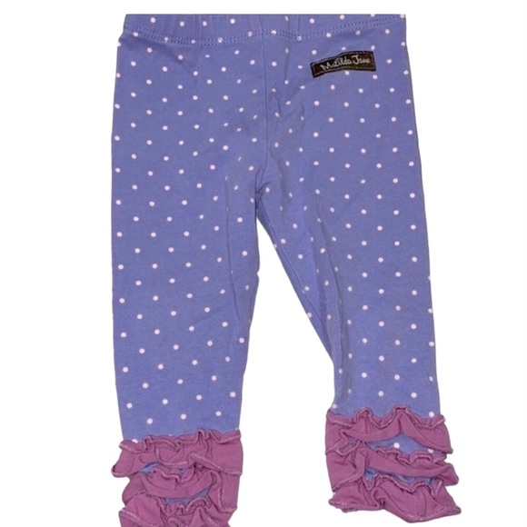 MATILDA Jane purple polka dot ruffle pants size 6-12 months - Picture 1 of 6